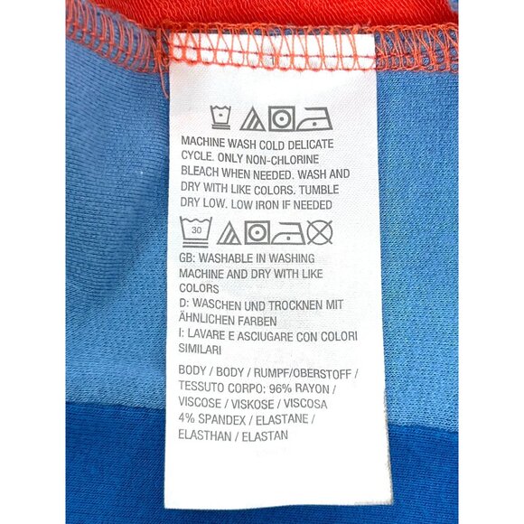 Attitudes by Renee Beach Dress XL Coral/ Blue Knit Maxi Sleeveless Side Slits - Picture 6 of 10